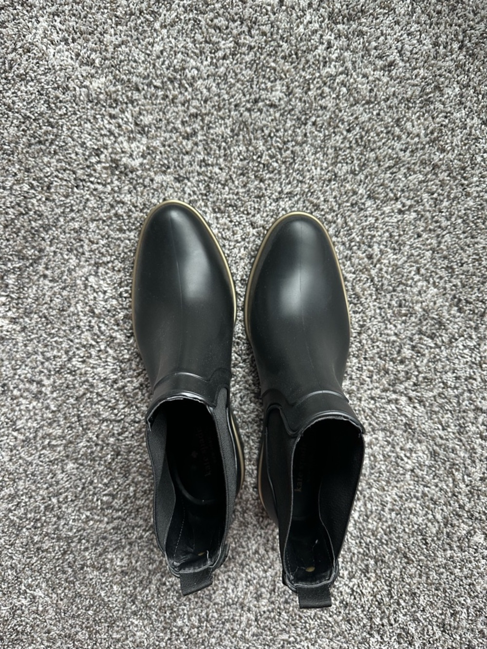 kate spade Black Chelsea Ankle Boots with Gold Trim - Picture 5 of 6